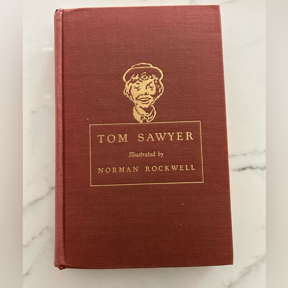 Vintage hardcover book, ‘Tom Sawyer’ Illustrated by Norman Rockwell